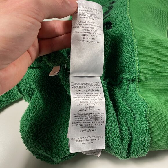Gucci "Blind For Love" Pullover Terrycloth Hoodie Green Men's size Small - Picture 11 of 16